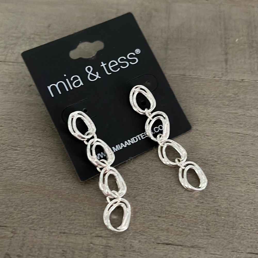 Mia & Tess Dangling Silver Earrings